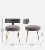 Swizzy Velvet Dining Chair In Grey Colour