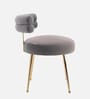 Swizzy Velvet Dining Chair In Grey Colour