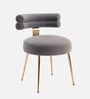 Swizzy Velvet Dining Chair In Grey Colour