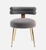 Swizzy Velvet Dining Chair In Grey Colour