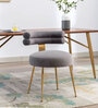 Swizzy Velvet Dining Chair In Grey Colour