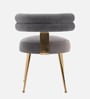 Swizzy Velvet Dining Chair In Grey Colour