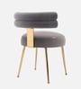 Swizzy Velvet Dining Chair In Grey Colour
