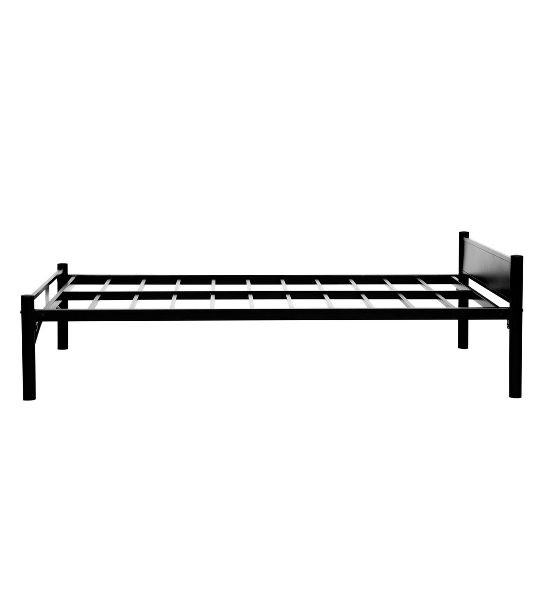 Buy Metallika Sydney Single Bed in Black Finish by Furniturekraft