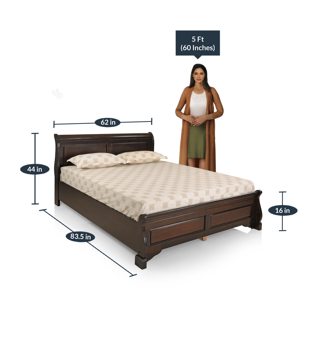 Buy Sydney Queen size Bed by Royaloak Online Transitional Queen Size