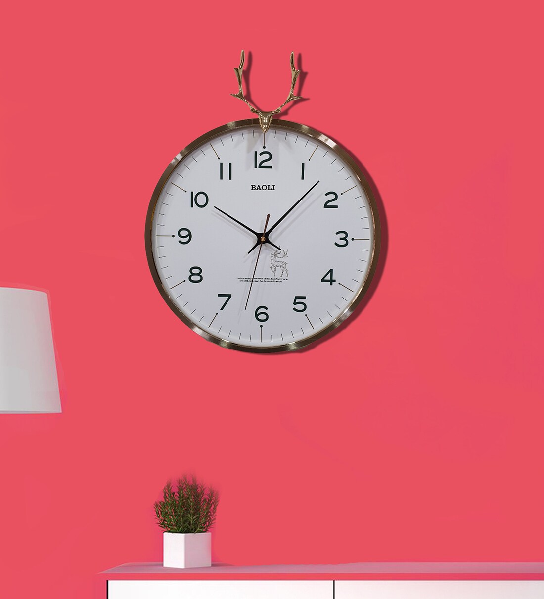 Buy Synthetic Designer Reindeer Wall Clock By FunkyDecors Online