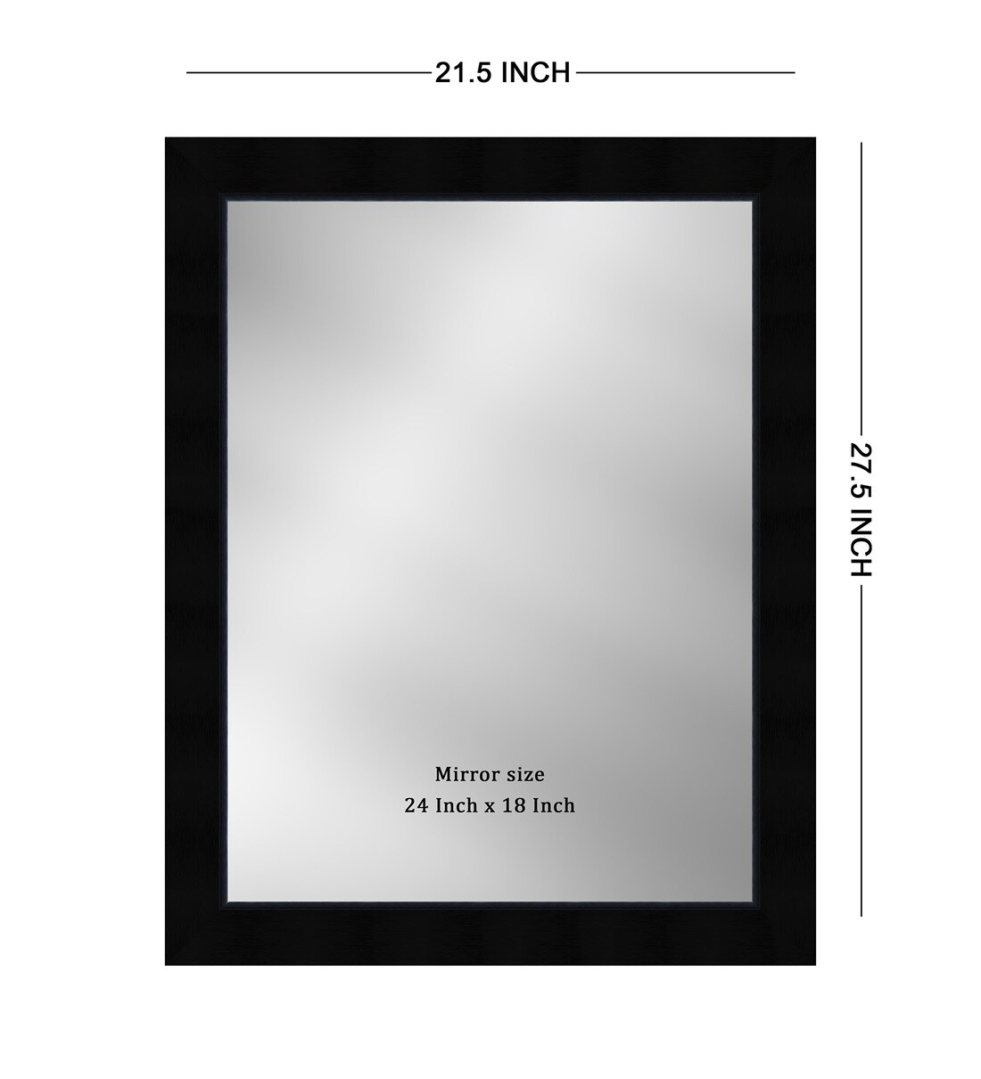 Buy Synthetic Wood Rectangle Wall Mirror in Black Colour Online Wall