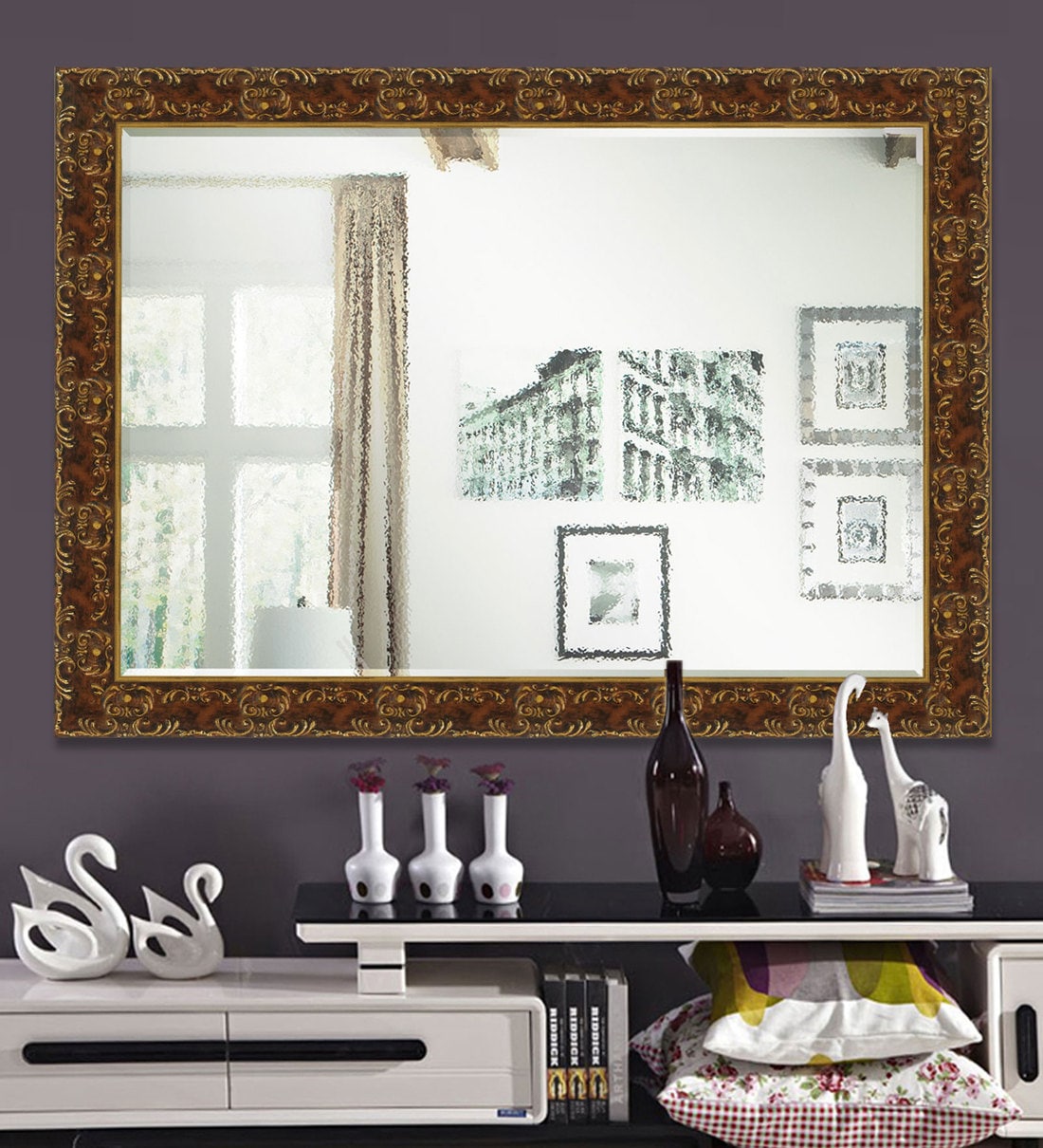 Wall Mirrors - Special Box Framed Rectangular Decorative Wall Mirror - Pepperfry