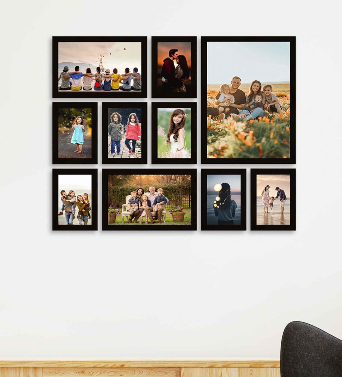 Buy Black Synthetic Wood Set Of 10 Collage Photo Frames at 23% OFF by ...