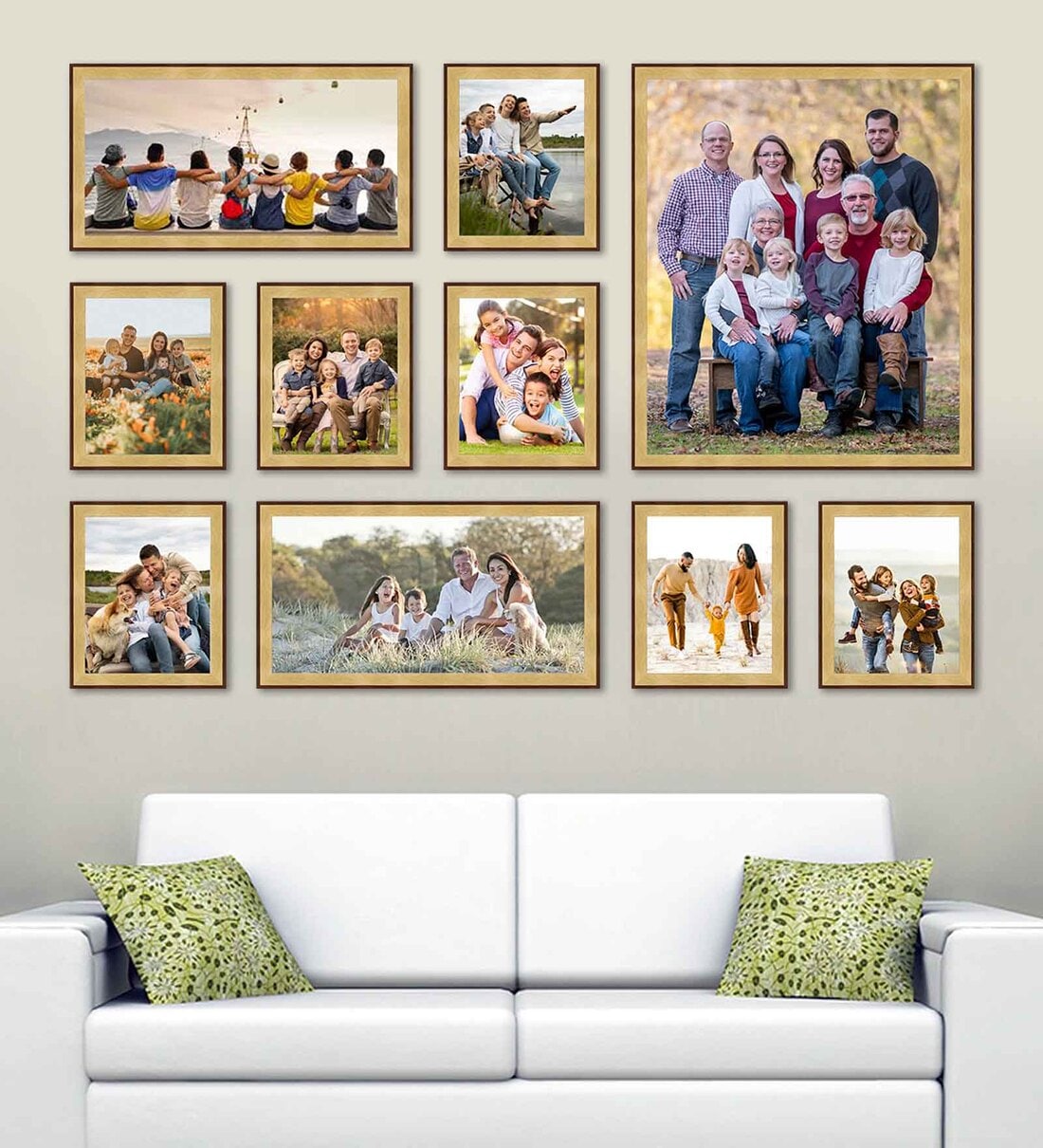 Buy Synthetic Wood Wall Collage Set of 10 Photo Frames By Elegant Arts ...