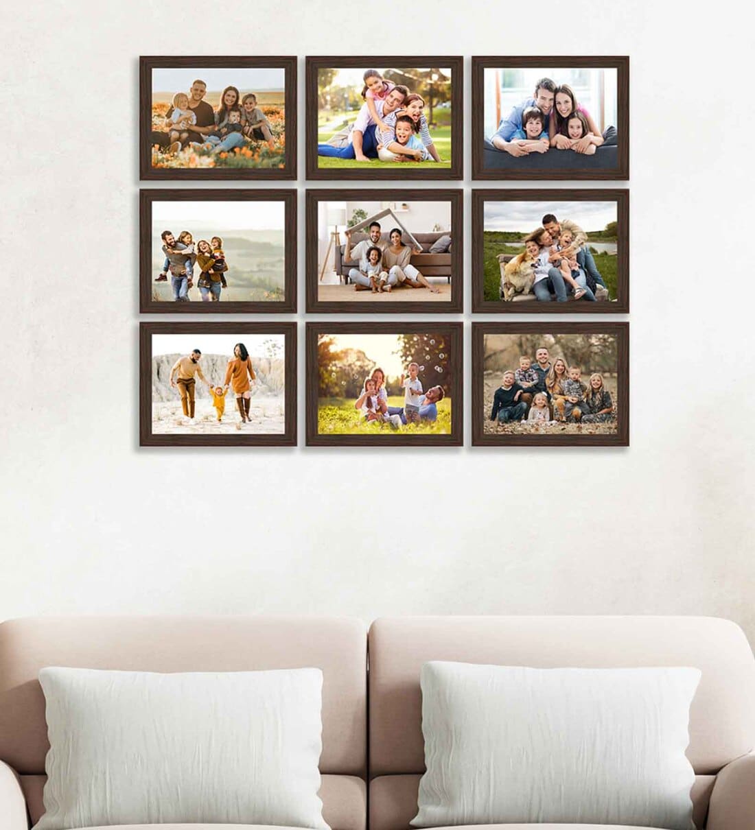 Buy Sarah Set Of 9 Brown Synthetic Wood Collage-Photo Frames at 31% OFF ...