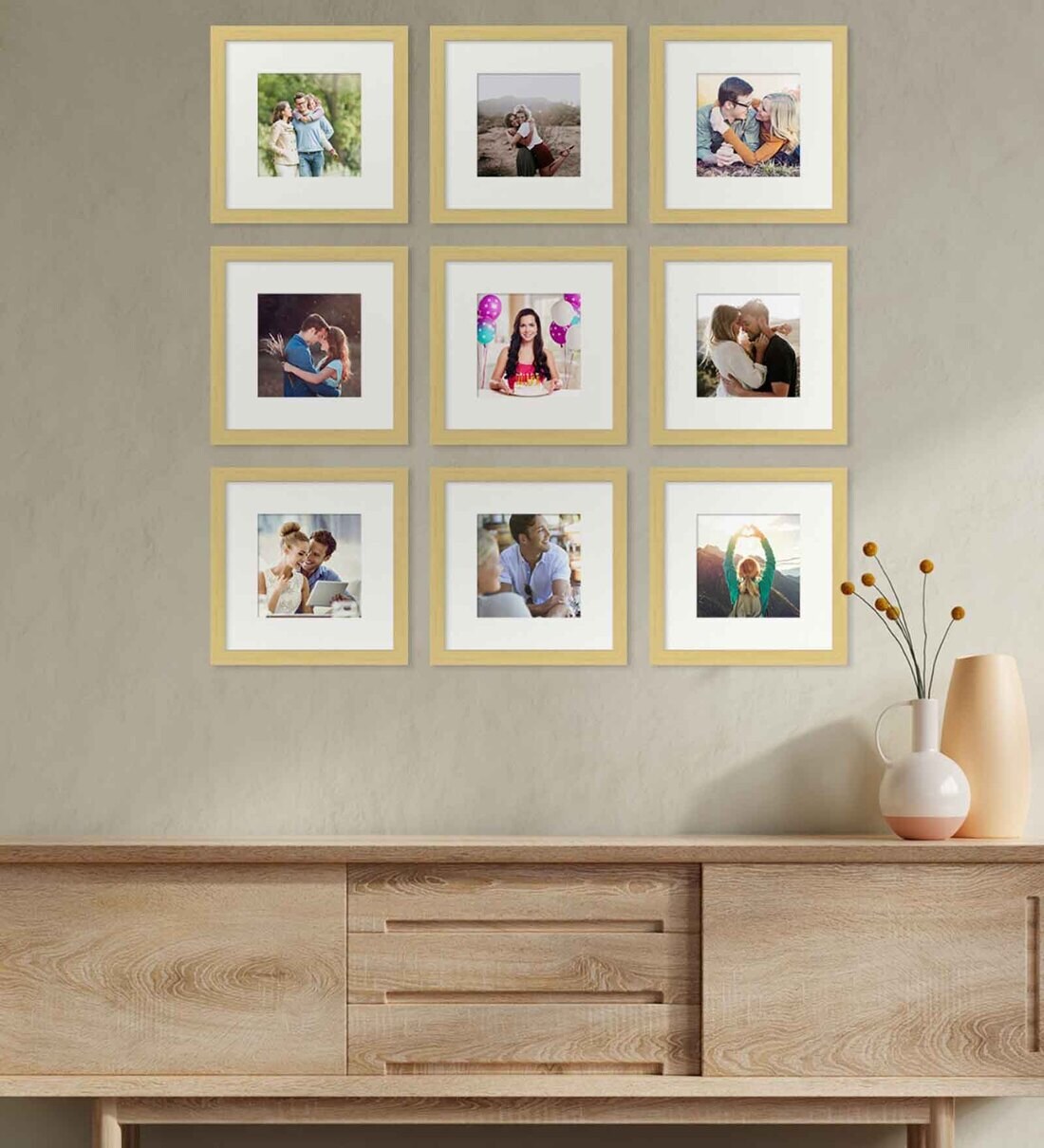 Buy Daze Set Of 9 Beige Synthetic Wood Collage Photo Frames at 8% OFF ...