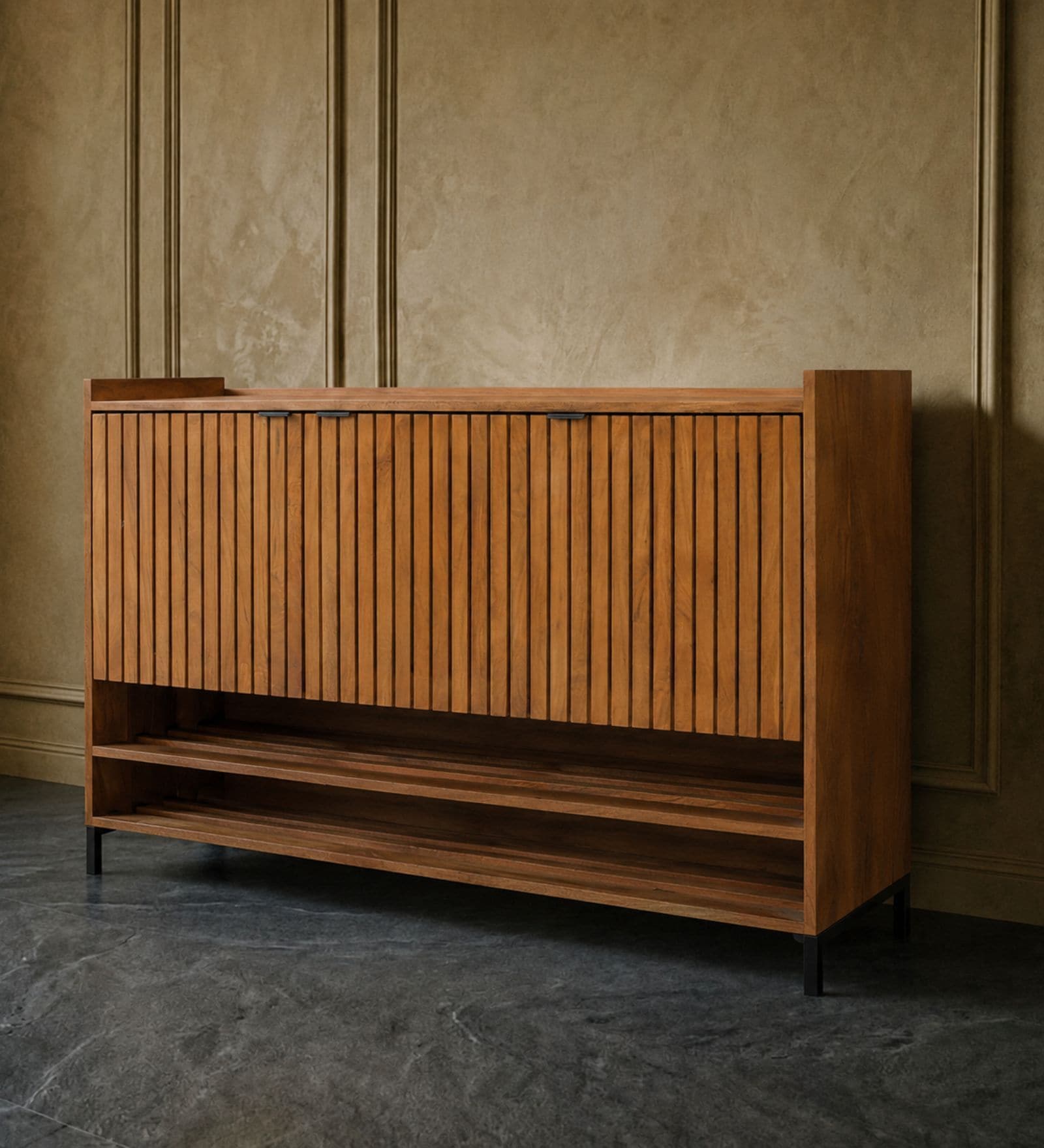 Sylvan Wooden  Shoe Cabinet In Walnut Colour