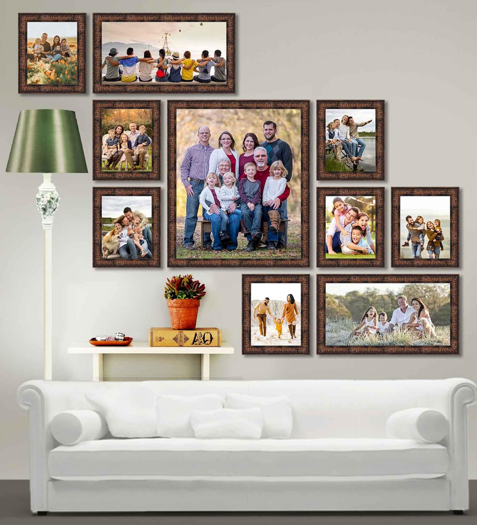 Buy Brown Synthetic Wood Gabriella Set Of 10 Collage Photo Frames at 29 ...