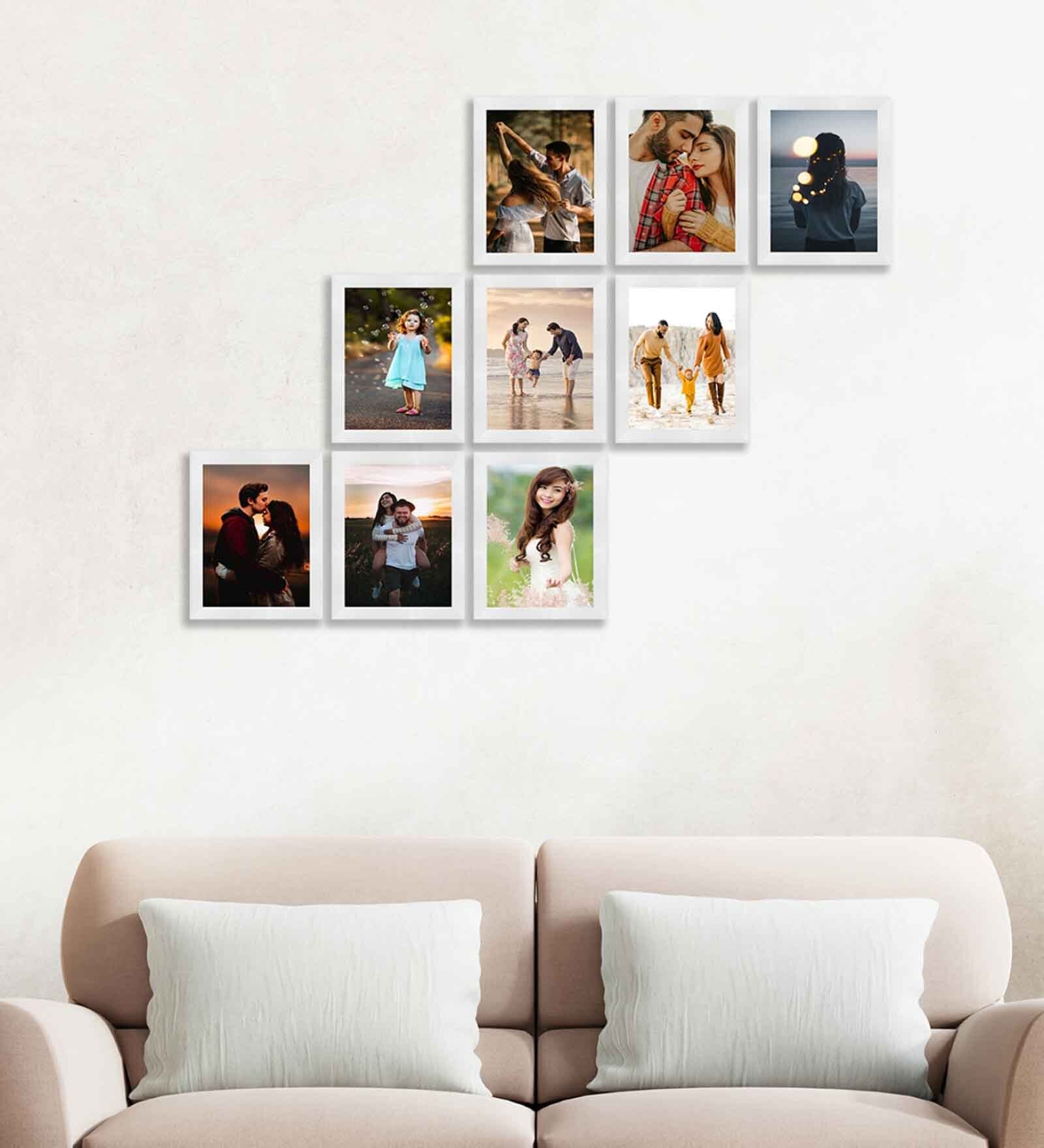 Synthetic Wood Wall Collage Set of 9 Photo Frames