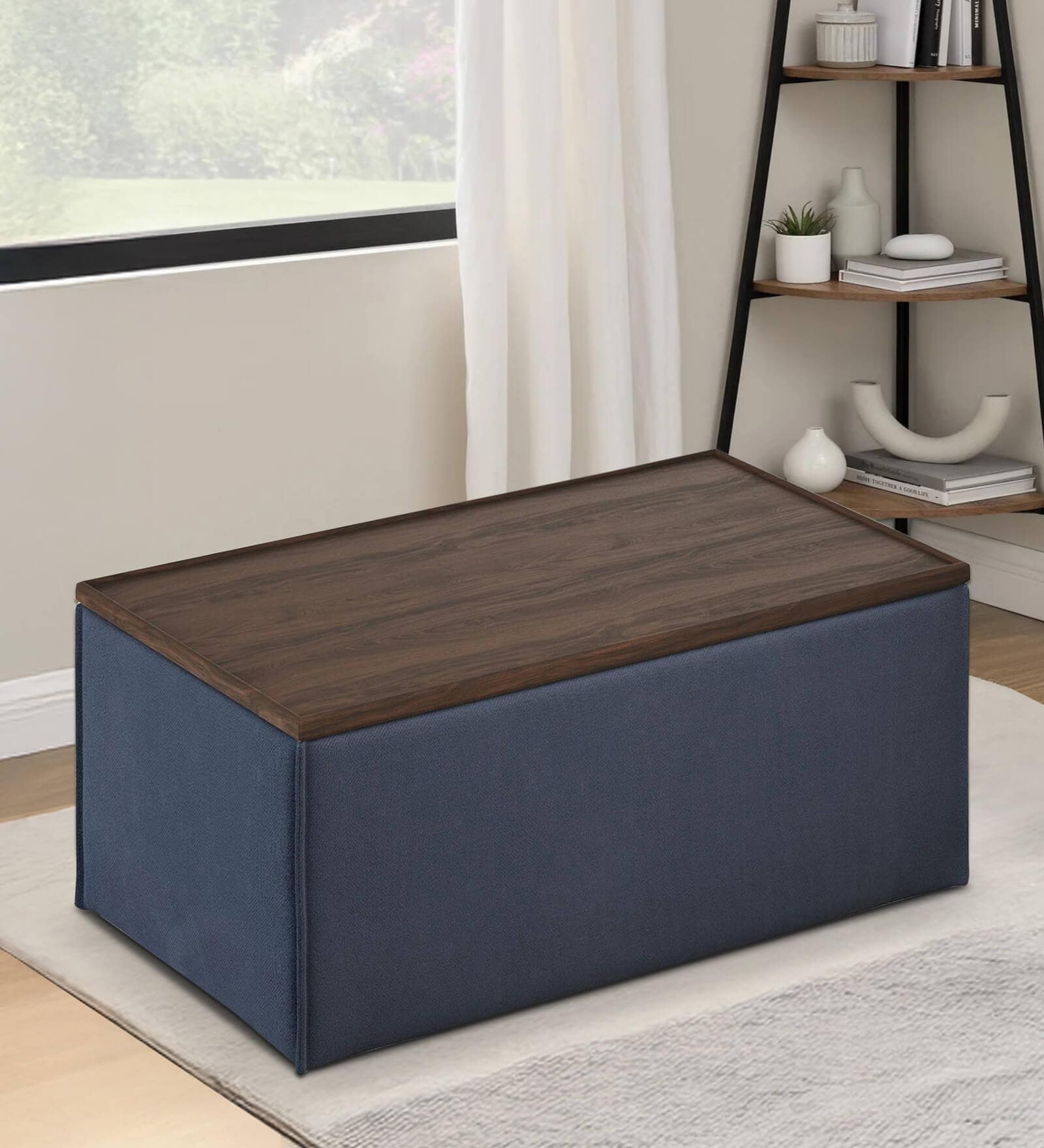 Syro Ottoman In Blue Finish