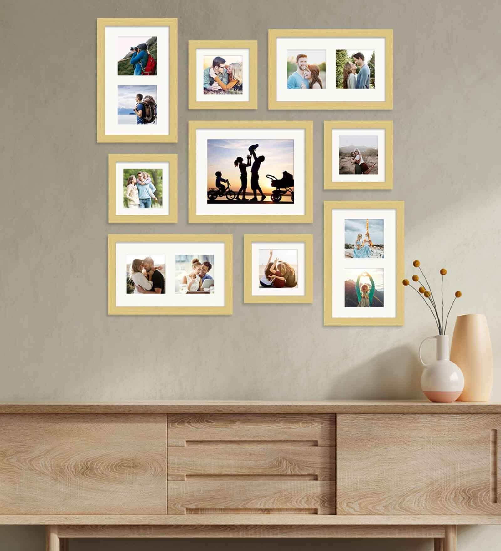 Buy Dave Set Of 9 Beige Synthetic Wood Collage Photo Frames at 38% OFF ...