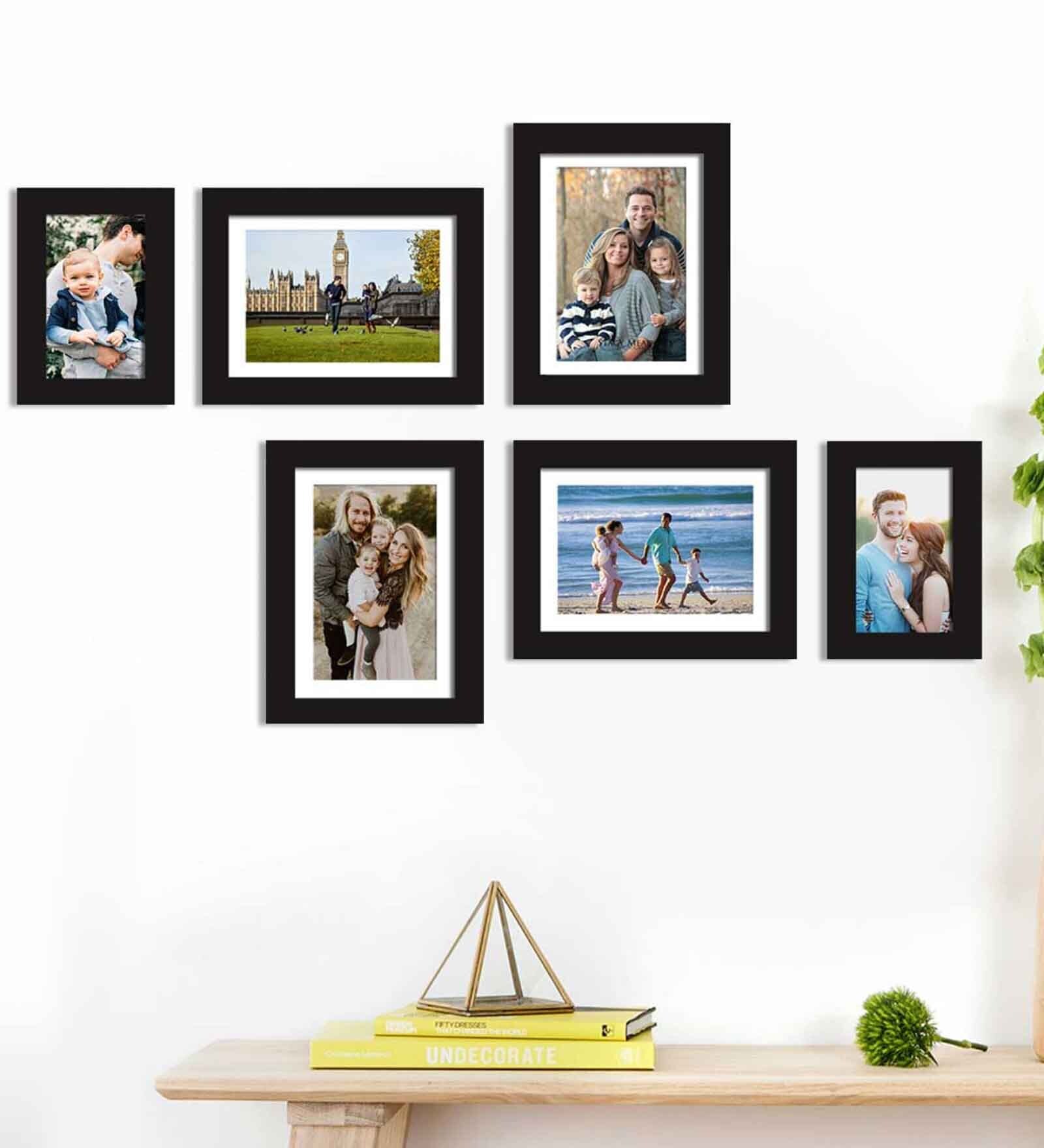 Buy Black Synthetic Wood Wallset Of 6 Collage Photo Frames at 12% OFF ...