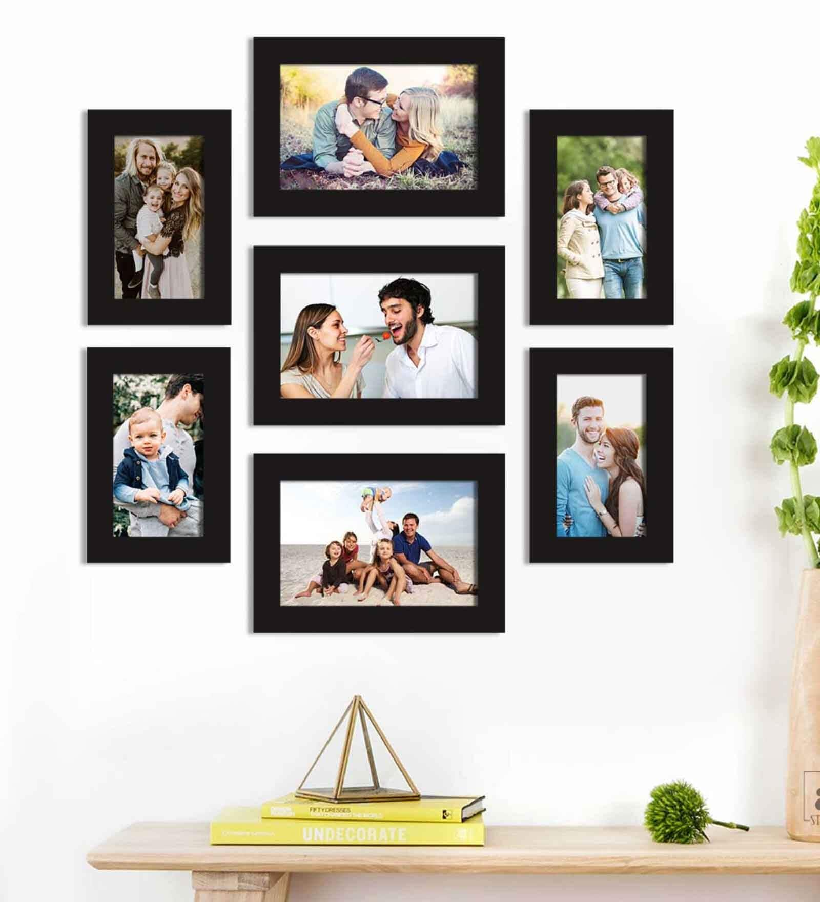 Buy Black Synthetic Wood Scarlett Wallset Of 7 Collage Photo Frames at ...