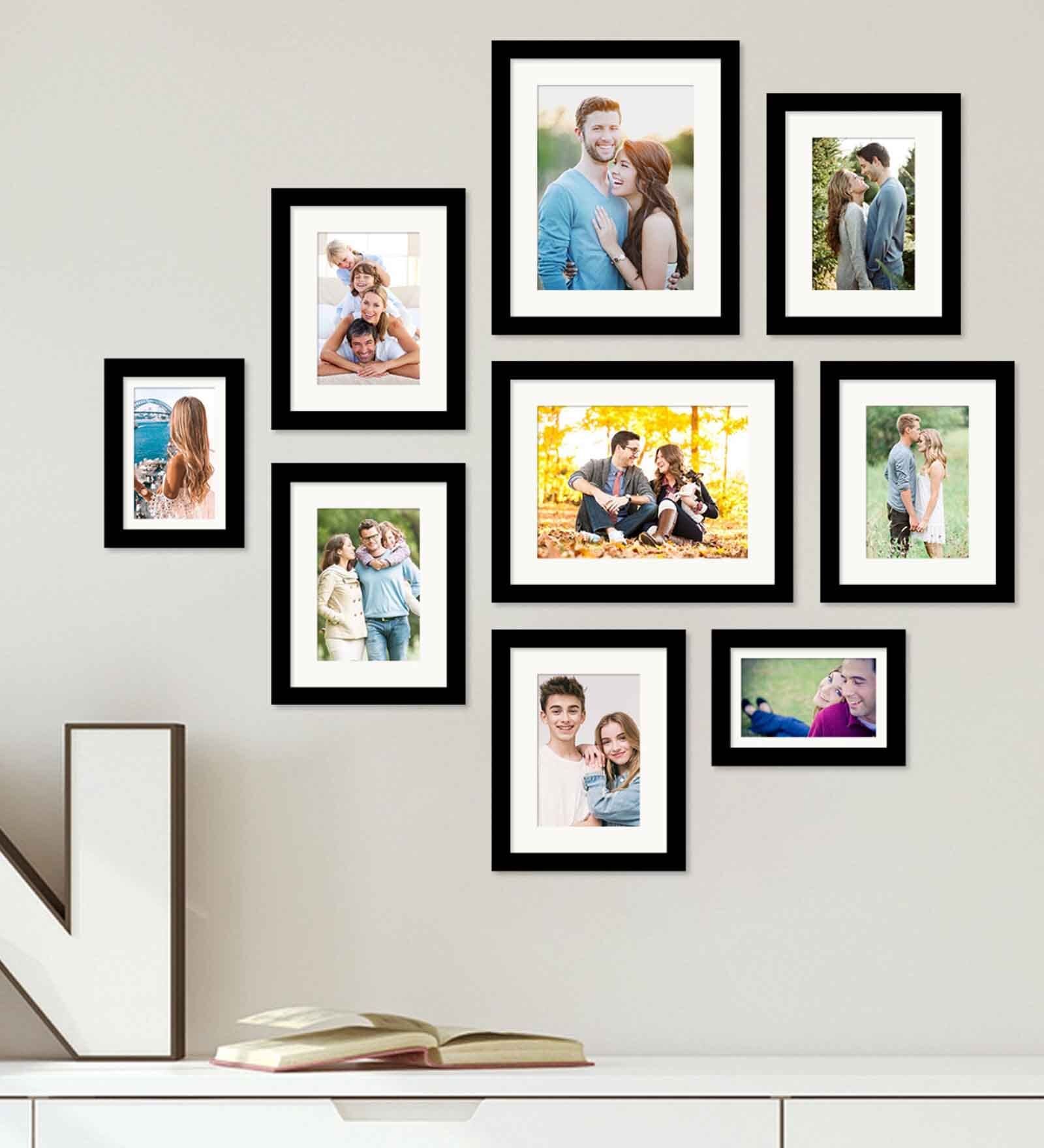 Buy Black Synthetic Wood Chloe Wallset Of 9 Collage Photo Frames at 16% ...