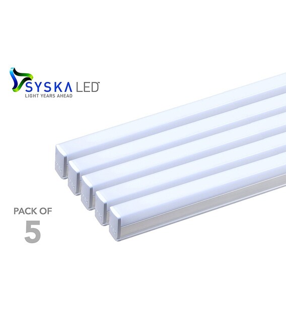 Buy Syska 18 Watts T5 Led Tube Light Pack Of 5 Cool Day Light Online Led Tube Lights Lighting Homeware Pepperfry Product