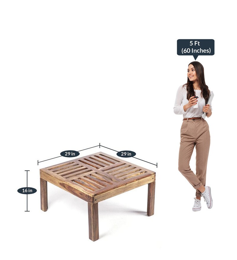 Buy Sydney Coffee Table in Teak Finish by Ikiriya Online Square