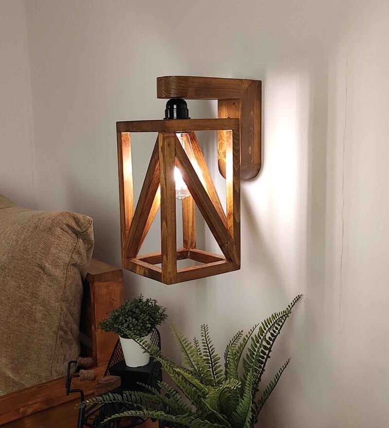 wooden wall lantern