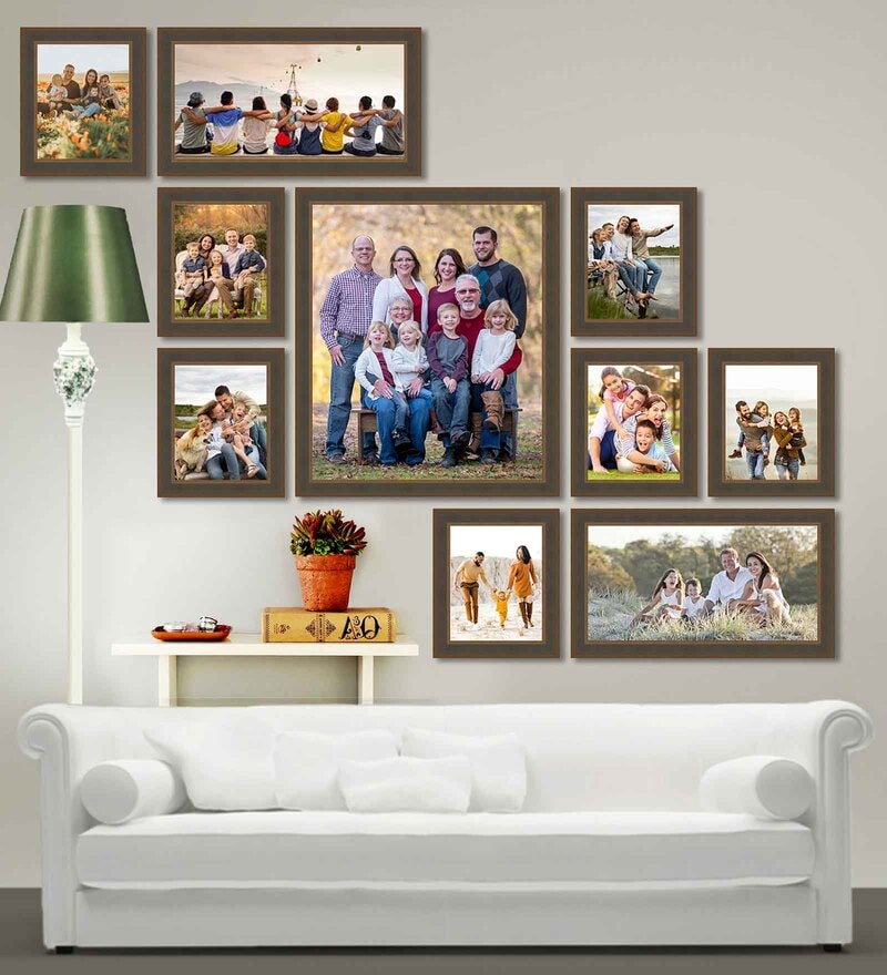 Buy Synthetic Wood Wall Collage Set of 10 Photo Frames By Elegant Arts