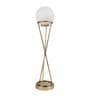 Athens White Glass Shade Table Lamp With Iron & Brass Base