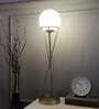 Athens White Glass Shade Table Lamp With Iron & Brass Base