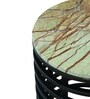 Sycamore Round Side Table in Black Finish With Marble Top