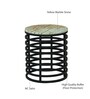 Sycamore Round Side Table in Black Finish With Marble Top