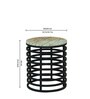Sycamore Round Side Table in Black Finish With Marble Top