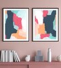 Sychronicity Multicolour Multicolor Paper Framed Art Print Set of 2