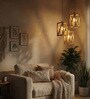 Symmetric Beige Solid Wood Cluster Hanging Lights
