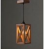 Symmetric Beige Solid Wood Single Hanging Light