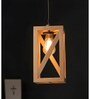 Symmetric Beige Solid Wood Single Hanging Light