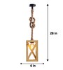 Symmetric Beige Solid Wood Single Hanging Light