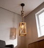 Symmetric Beige Solid Wood Single Hanging Light