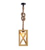 Symmetric Beige Solid Wood Single Hanging Light