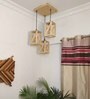 Symmetric Beige Solid Wood Cluster Hanging Lights
