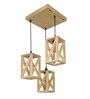 Symmetric Beige Solid Wood Cluster Hanging Lights