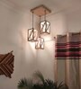 Symmetric Beige Solid Wood Cluster Hanging Lights