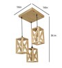 Symmetric Beige Solid Wood Cluster Hanging Lights