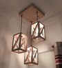 Symmetric Beige Solid Wood Cluster Hanging Lights