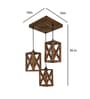 Symmetric Brown Solid Wood Cluster Hanging Light