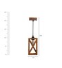 Symmetric Brown Solid Wood Single Hanging Light