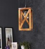 Symmetric Brown Solid Wood Single Hanging Light