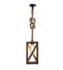 Symmetric Brown Solid Wood Single Hanging Light