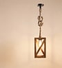 Symmetric Brown Solid Wood Single Hanging Light